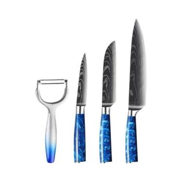 Imagem de Conjunto De Facas De Cozinha Profissionais Em Aço Inoxidável Para Chef