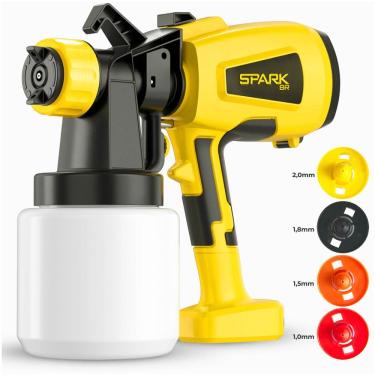 Imagem de Pulverizador de Tinta Elétrico HVLP 450W Spark BR 1000ml 3 Regulagens Frente Removível