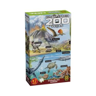 Imagem de Quebra-cabeça 200 peças Evolução dos Animais +7 Anos Grow - 04933