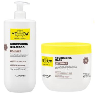 Imagem de Kit Yellow Nutritive Alfaparf Shampoo 1000ml e Máscara 500ml Nutrição 