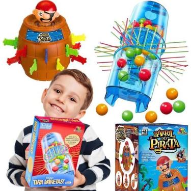 Imagem de Kit 2 Jogos Infantil Educativos Pedagogicos Tira Varetas e Pula Pirata