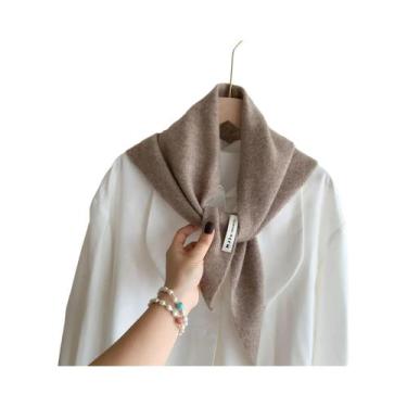 Imagem de Cachecol Triangular Quente Para Mulheres, Tricotado, Multifuncional, E