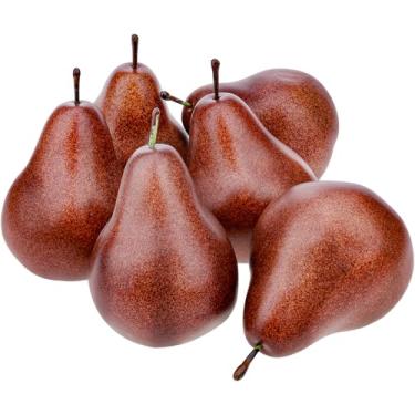 Imagem de Meiwlong 6 peças de peras marrons falsas – decorações de frutas artificiais de pera fal...