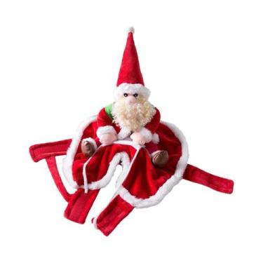 Imagem de Roupa De Natal Para Cães: Vestido Temático De Rena E Papai Noel Para F