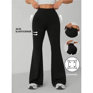 Imagem de Calças Longas Femininas De Cintura Alta, Ajustadas, Estilo Flare, Legg