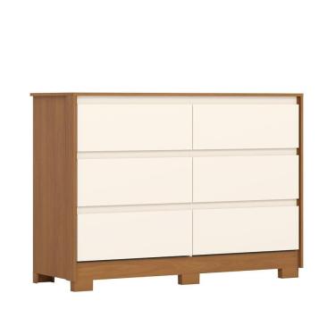 Imagem de Cômoda Ravenna 6 Gavetas Cinamomo/off White - Móveis Henn Cinamomo/off White
