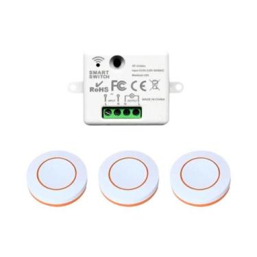 Imagem de Módulo Receptor RF Mini Com Botão Redondo Sem Fio 433MHz, Interruptor 