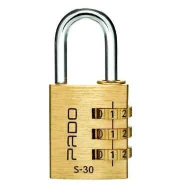 Imagem de Cadeado Pado 30mm 3 Segredo Latão Maciço S-30 Segurança, Dourado