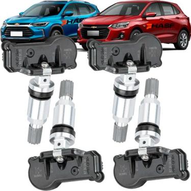 Imagem de Kit 4 Sensor Pressão Pneu TPMS Onix Tracker 2021 2022 23 24 - YMAX