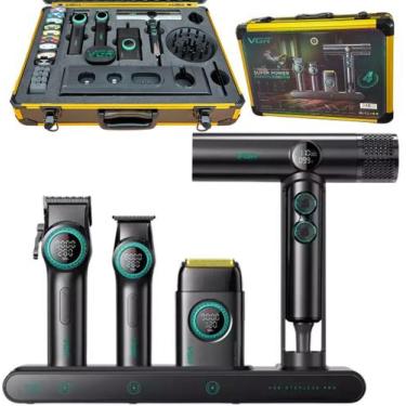 Imagem de Combo VGR Super Power Stepless 4 In 1 Com Máquinas De Corte + Acabamen