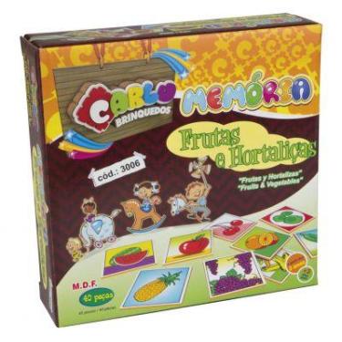 Imagem de Memória Frutas e Hortaliças - MDF 40 Peças - Carlu