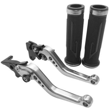 Imagem de Kit Manopla Manete Cb300r Cbx 200 Strada Twister - Stark Race, Prata