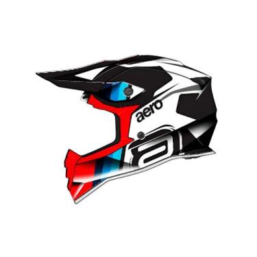 Imagem de Capacete Asw Motocross R3 Sync Branco Preto Vermelho -