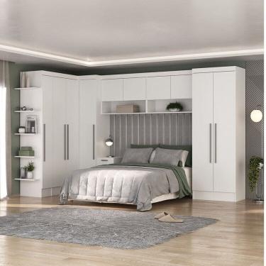 Imagem de Quarto Completo Viena 10 Portas 6 Gavetas 7 Peças Espresso Móveis Branco