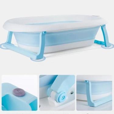 Imagem de Banheira Termometro Dobrável Portátil Flexível Infantil Bebe - Perfett