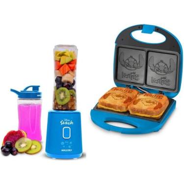Imagem de Kit mallory disney stitch 110v - liquidificador individual + sanduiche