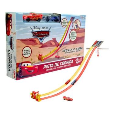 Imagem de Pista De Corrida Descida C/ 2 Carros Roda Livre Disney Carros - Toyng