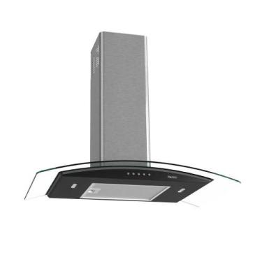 Imagem de Coifa Terim de Parede Clean Vidro Curvo Black Kroma 75cm Preto Com Kro