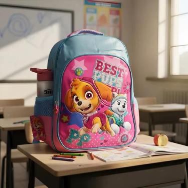 Imagem de Mochila Escolar Grande Capacidade Impermeável Personagens Cor:Patrulha
