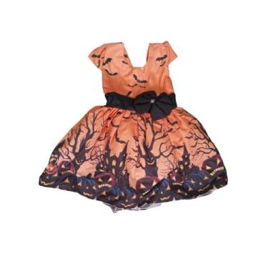 Imagem de Vestido Infantil Luxo Festa Fantasia Tema Halloween Menina - Belos e B