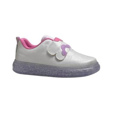 Imagem de Tênis Infantil Led Pampili Menina 483045000 Branco, 31
