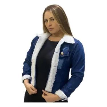 Imagem de Jaqueta Jeans Escura Forrada Em Pelúcia - Providência Jeans, 52, Azulm