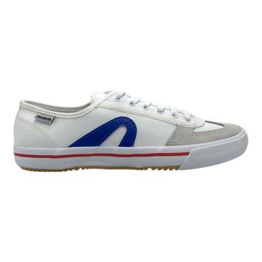 Imagem de Tênis Rainha Casual Futsal VL2500 Lona Camurça Branco Azul Vermelho, 4