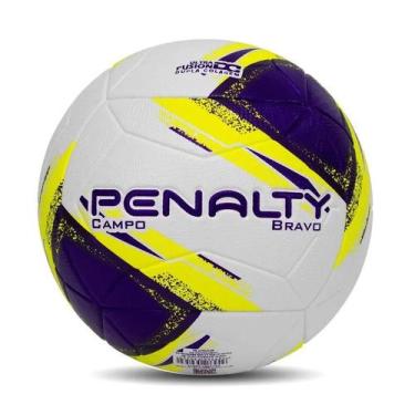 Imagem de Bola de Futebol de Campo Bravo XXII Penalty, Branco, Amarelo, Roxo, N5