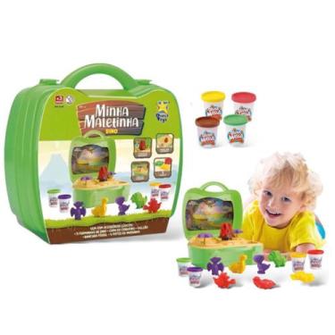 Imagem de Brinquedo Maleta Dinossauro Massinha Modelar E Acessórios - DiverToys