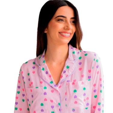 Imagem de Chemise Sedinha trio corações Pijama Dormir Vestido Camisão - MON CHER