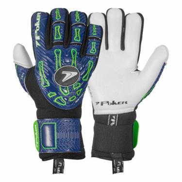 Imagem de Luva de Goleiro Campo Profissional Poker Hug Flex 4, Azul, 11
