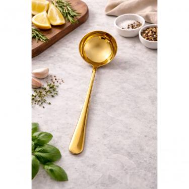 Imagem de Concha para Servir Valentina em Aço Inox com Cabo Ergonômico para Sopas Caldos e Molhos Dourado Mimo Style