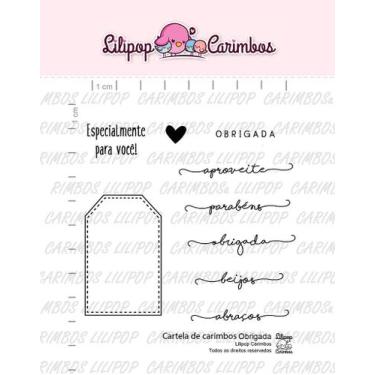 Imagem de Cartela de Carimbos Obrigada Lilipop - Kit com 9 Carimbos - Lilipop Ca