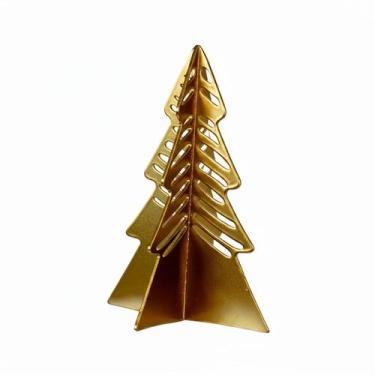 Imagem de Enfeite Mini Árvore Dourado Metal Natal 15cm - Magizi