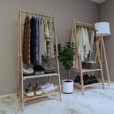 Imagem de Arara Roupeiro Loja Boutique Cabideiro Organizador Sapateira - Casa Pr