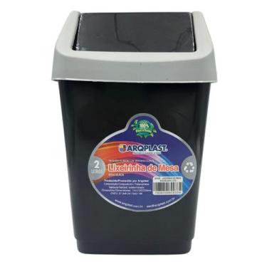 Imagem de Lixeirinha Pequena Com Tampa Pia Mesa Banheiro Cozinha 2l - Arqplast