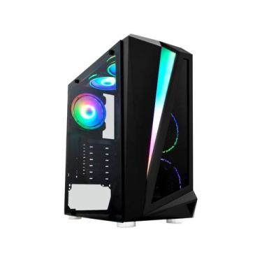 Imagem de Gabinete K-Mex Gamer Middle Tower Black Hawk s/ cooler CG-05QI - Kmex