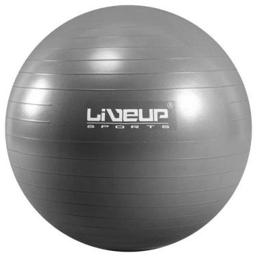 Imagem de Bola Suíça 65cm Cinza Liveup Pilates Gym Treino Funcional - Liveup Spo