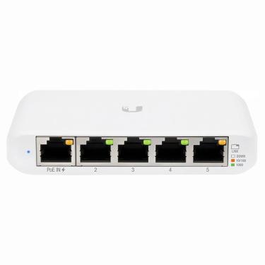 Imagem de Switch USW-FLEX-MINI BR Gigabit 5 Portas RJ-45 com Poe 2.5W Branco Ubiquiti