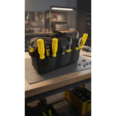 Imagem de Bolsa de Lona Para Ferramentas 8 Divisões Preta - Congratulations Stor