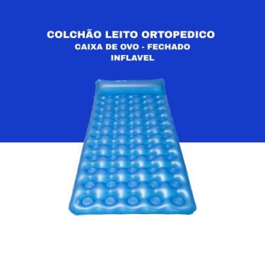 Imagem de Colchão inflavel fechado com cabeceira caixa de ovo - AQUASONUS