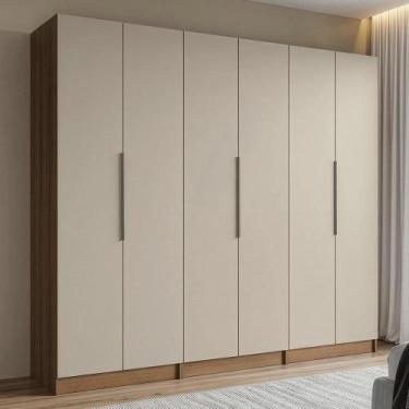 Imagem de Guarda-Roupa Modulado 240 cm 6 Portas 4 Gavetas Neo Madesa 01, Rustic/