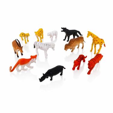 Imagem de Kit de Animais Selvagens de Brinquedo Wild Animal 12 Peças Cores Variadas Draik