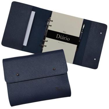 Imagem de Agenda Meu Diário 183-R Personalizada Raffai Couros, Azul Jeans