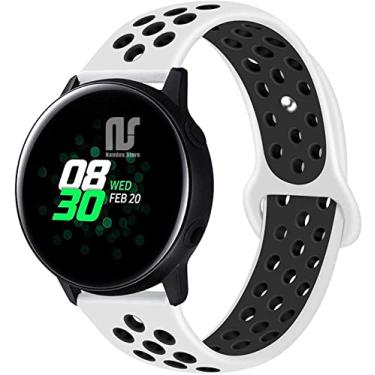 Imagem de Pulseira Nandos-Store compatível com Samsung Galaxy Watch 42mm / Active and Gear S2 (Branco com preto)