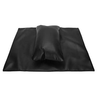 Imagem de Conjunto de almofadas para descanso de mão para arte em unhas, com boa ressalto e dobrável, para decoração de unhas, para casa, salão de beleza, manicure, loja, salão de beleza (preto)