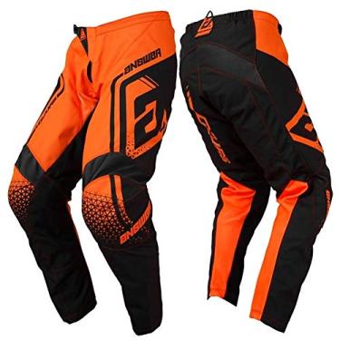 Imagem de Answer Racing A19 Syncron Drift Calça masculina para motociclista off-road – Laranja Flo / Carvão / 40