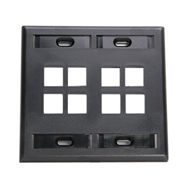Imagem de Leviton 42080-8EP Placa de parede QuickPort de 8 portas com janela de identidade, preta