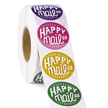 Imagem de Adesivos WRAPAHOLIC Happy Mail Business – 8 cores de agradecimento, adesivos de envio – 3,8 x 3,8 cm, 1000 etiquetas no total