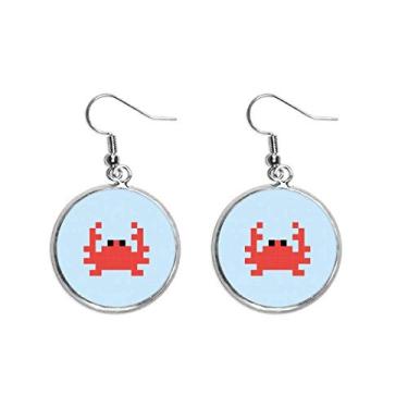 Imagem de Brinco feminino de verão com pingente de orelha de pixel de caranguejo pequeno joia